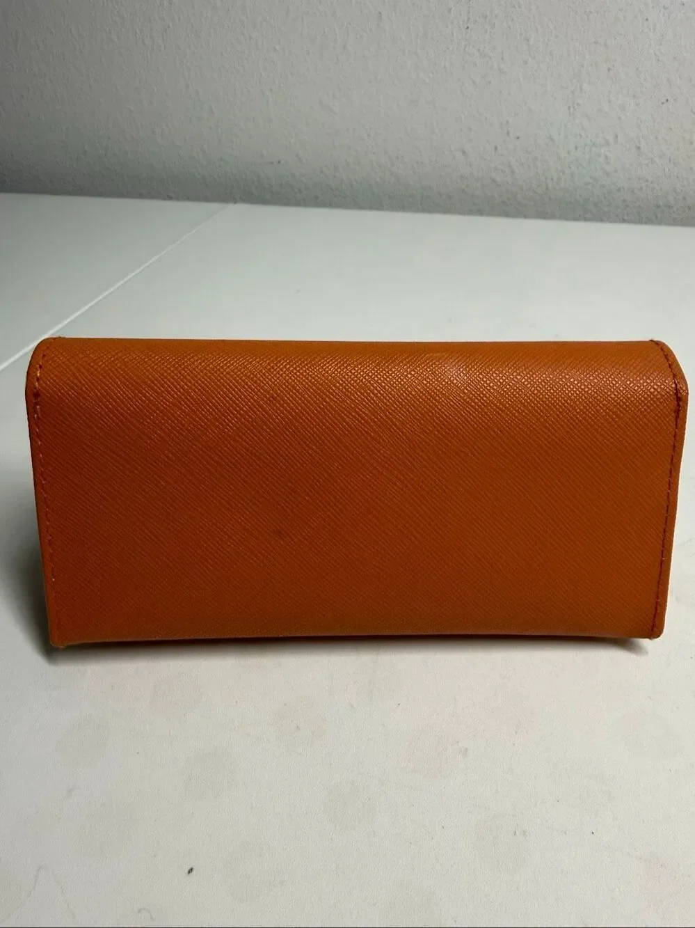 Tory Burch Trifold Orange Leather Sunglasses/Eyeglasses case Large